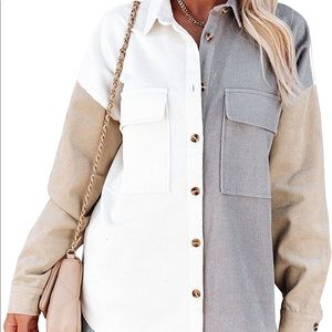 Color block button down shirt